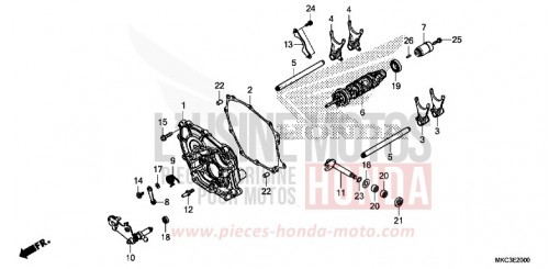TAMBOUR DE CHANGEMENT/FOURCHETTE DE SELECTION GL1800J de 2018